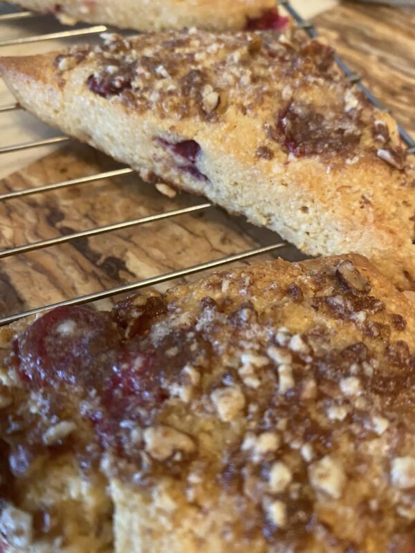 Keto Friendly Cranberry Orange Streusel Scones